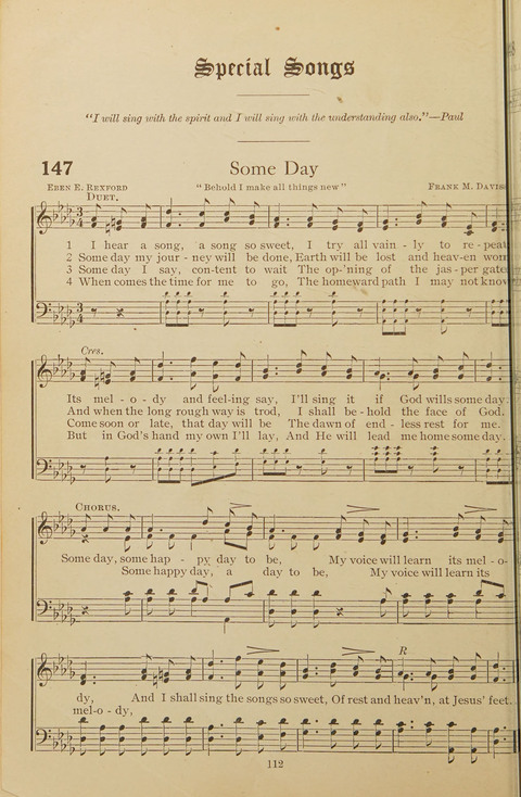 Popular Hymns No. 3: popular songs and standard hymns, suitable for the Bible school, church services, Christian Endeavor, evangelistic meetings and for the family circle page 112
