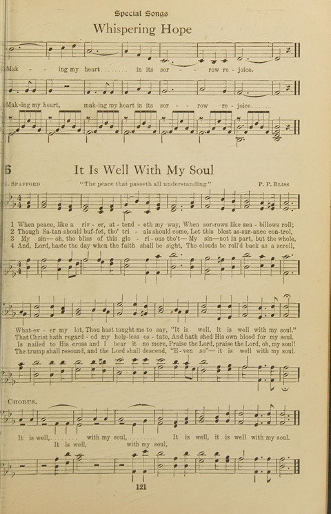 Popular Hymns No. 3: popular songs and standard hymns, suitable for the Bible school, church services, Christian Endeavor, evangelistic meetings and for the family circle page 121