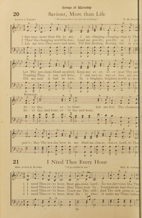 Popular Hymns No. 3: popular songs and standard hymns, suitable for the Bible school, church services, Christian Endeavor, evangelistic meetings and for the family circle page 14