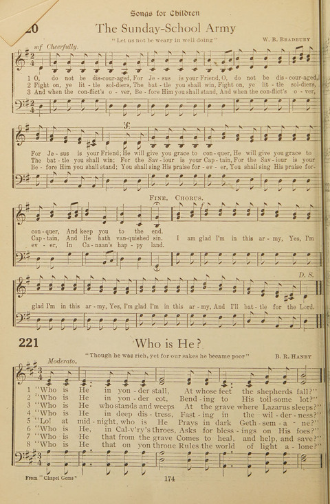 Popular Hymns No. 3: popular songs and standard hymns, suitable for the Bible school, church services, Christian Endeavor, evangelistic meetings and for the family circle page 174