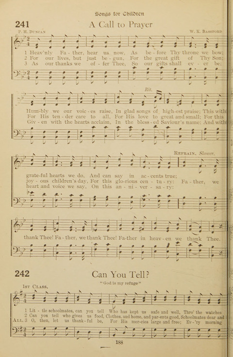 Popular Hymns No. 3: popular songs and standard hymns, suitable for the Bible school, church services, Christian Endeavor, evangelistic meetings and for the family circle page 188