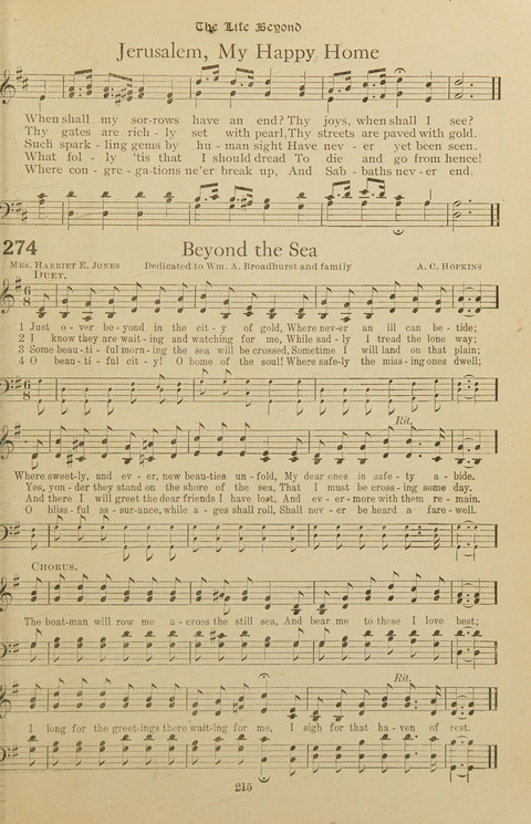 Popular Hymns No. 3: popular songs and standard hymns, suitable for the Bible school, church services, Christian Endeavor, evangelistic meetings and for the family circle page 215