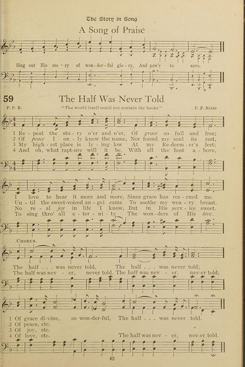 Popular Hymns No. 3: popular songs and standard hymns, suitable for the Bible school, church services, Christian Endeavor, evangelistic meetings and for the family circle page 43
