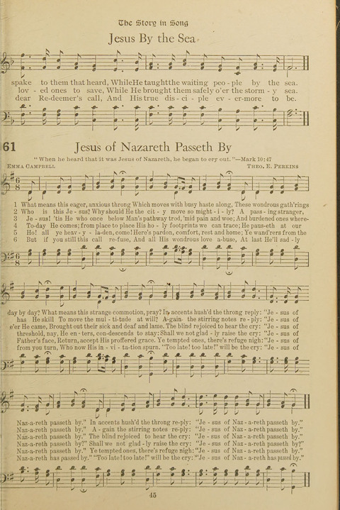 Popular Hymns No. 3: popular songs and standard hymns, suitable for the Bible school, church services, Christian Endeavor, evangelistic meetings and for the family circle page 45