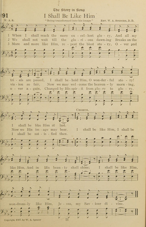 Popular Hymns No. 3: popular songs and standard hymns, suitable for the Bible school, church services, Christian Endeavor, evangelistic meetings and for the family circle page 71
