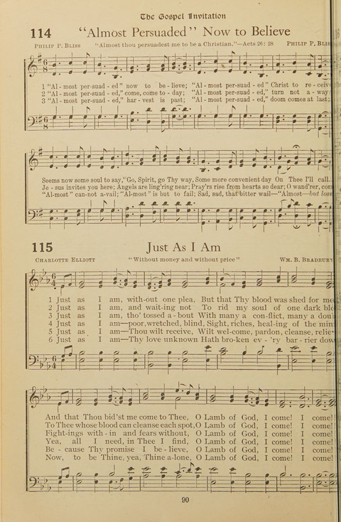 Popular Hymns No. 3: popular songs and standard hymns, suitable for the Bible school, church services, Christian Endeavor, evangelistic meetings and for the family circle page 90
