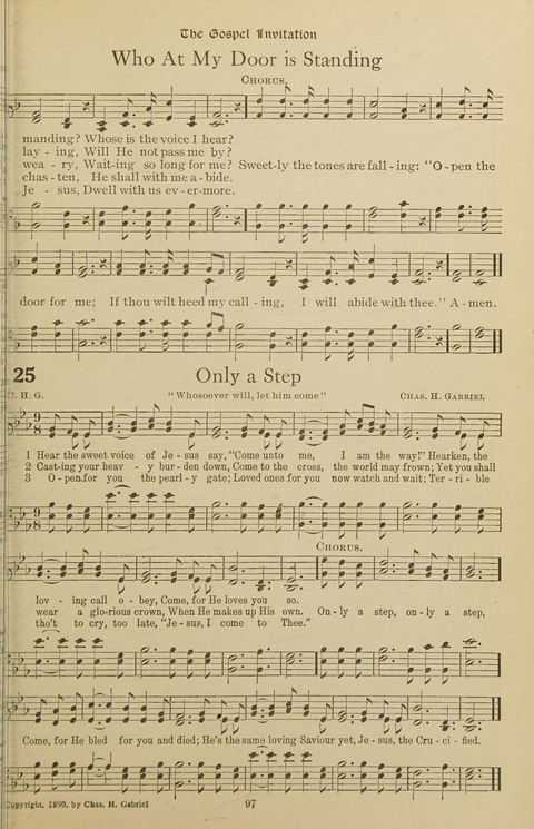 Popular Hymns No. 3: popular songs and standard hymns, suitable for the Bible school, church services, Christian Endeavor, evangelistic meetings and for the family circle page 97