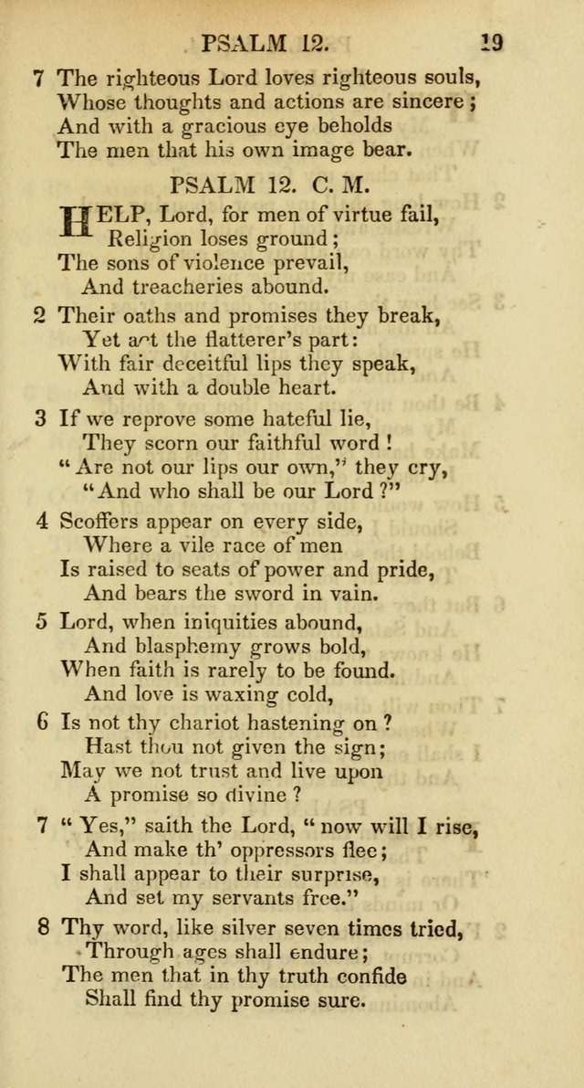 Psalms and Hymns Adapted to Public Worship, and Approved by the General Assembly of the Presbyterian Church in the United States of America page 19