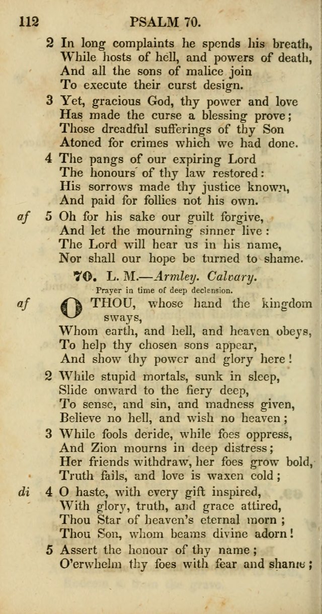 Psalms and Hymns, Adapted to Public Worship: and approved by the General Assembly of the Presbyterian Church in the United States of America: the latter being arranged according to subjects... page 112