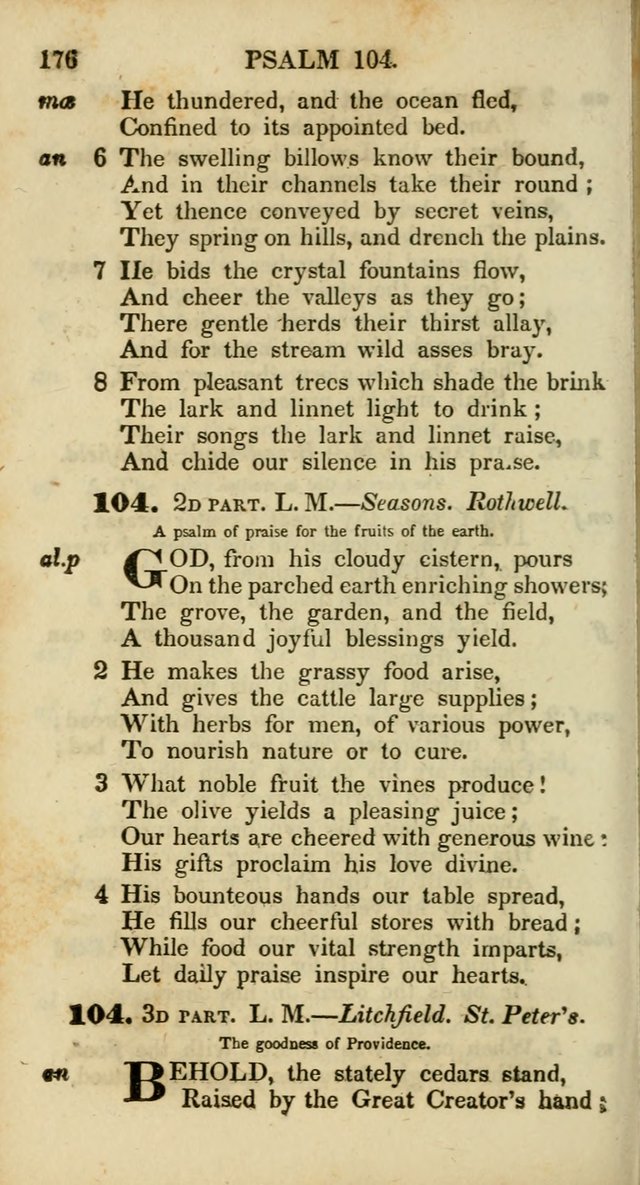 Psalms and Hymns, Adapted to Public Worship: and approved by the General Assembly of the Presbyterian Church in the United States of America: the latter being arranged according to subjects... page 176