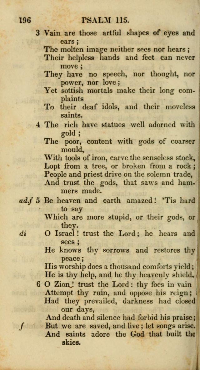 Psalms and Hymns, Adapted to Public Worship: and approved by the General Assembly of the Presbyterian Church in the United States of America: the latter being arranged according to subjects... page 196