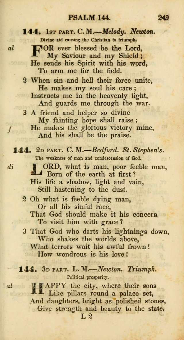 Psalms and Hymns, Adapted to Public Worship: and approved by the General Assembly of the Presbyterian Church in the United States of America: the latter being arranged according to subjects... page 249
