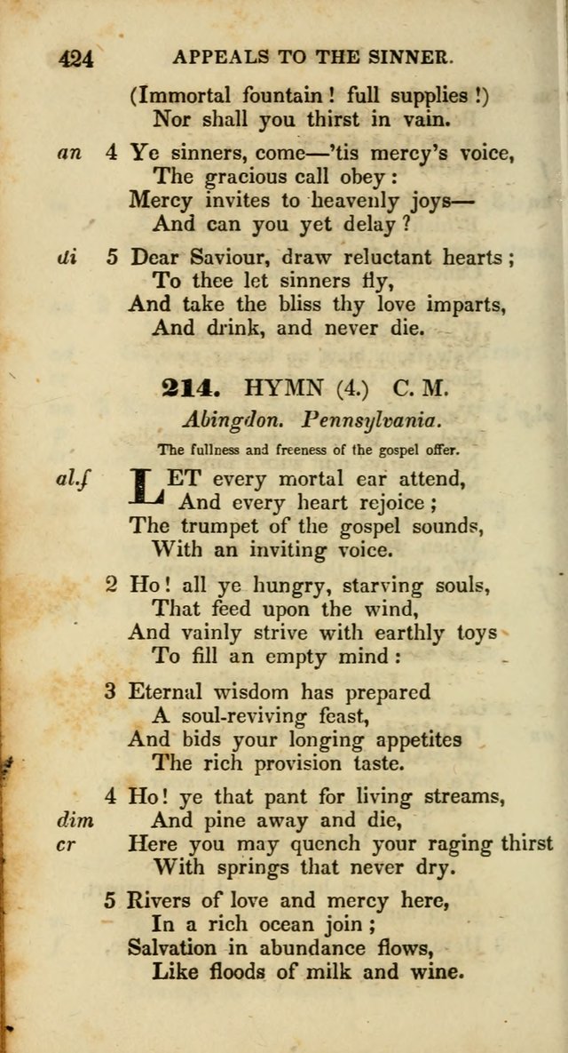 Psalms and Hymns, Adapted to Public Worship: and approved by the General Assembly of the Presbyterian Church in the United States of America: the latter being arranged according to subjects... page 424