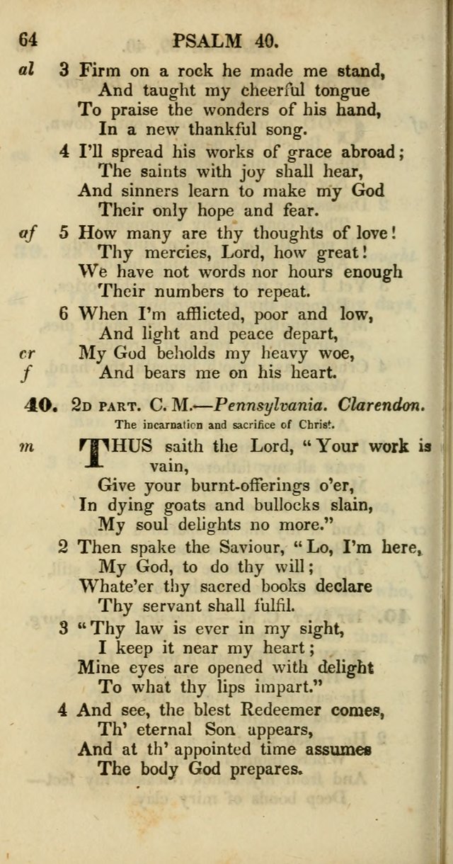 Psalms and Hymns, Adapted to Public Worship: and approved by the General Assembly of the Presbyterian Church in the United States of America: the latter being arranged according to subjects... page 64