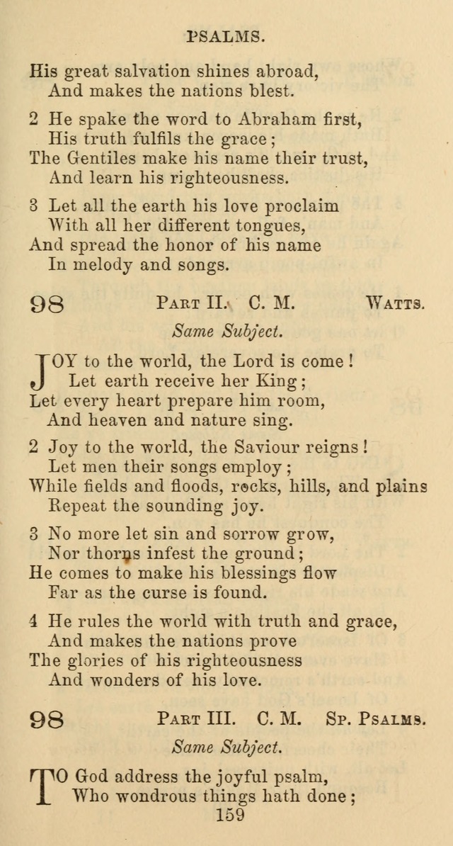 Psalms and Hymns: adapted to social, private and public worship in the Cumberland Presbyterian Chruch page 159