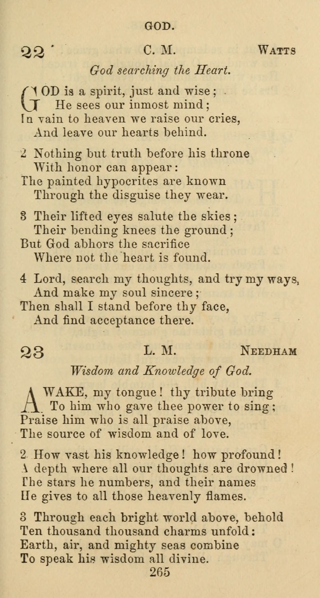 Psalms and Hymns: adapted to social, private and public worship in the Cumberland Presbyterian Chruch page 265
