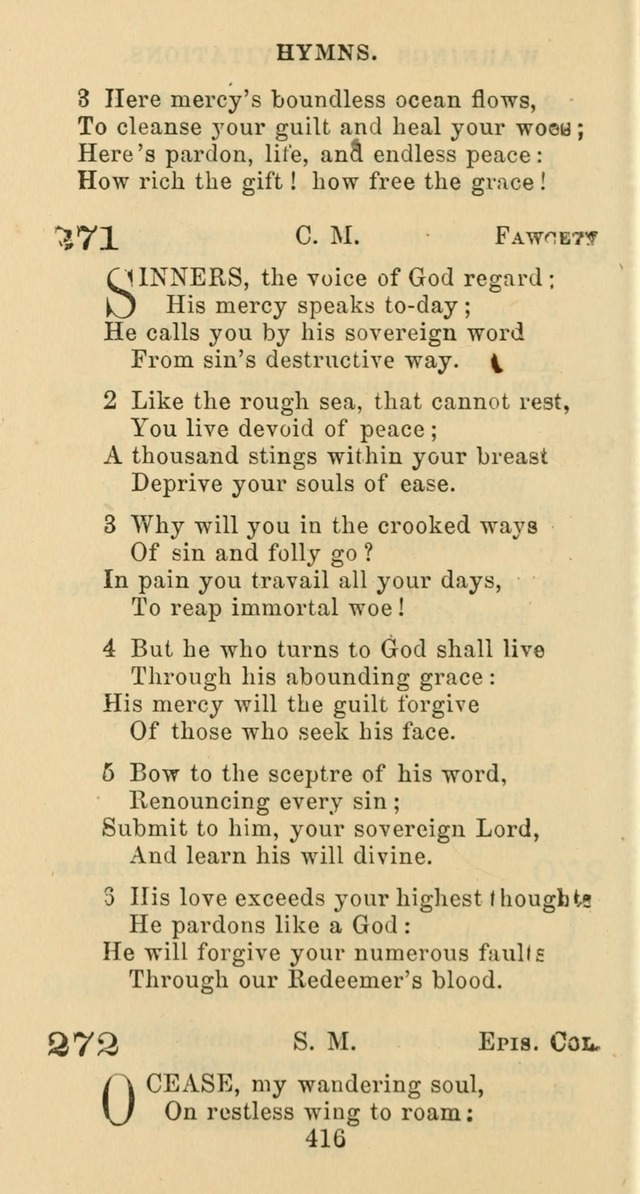 Psalms and Hymns: adapted to social, private and public worship in the Cumberland Presbyterian Chruch page 416