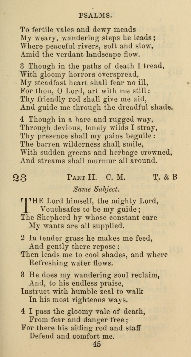 Psalms and Hymns: adapted to social, private and public worship in the Cumberland Presbyterian Chruch page 45