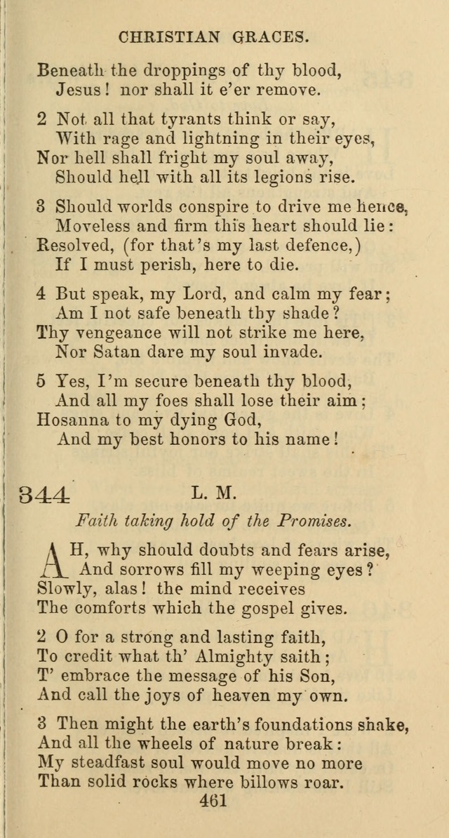 Psalms and Hymns: adapted to social, private and public worship in the Cumberland Presbyterian Chruch page 461