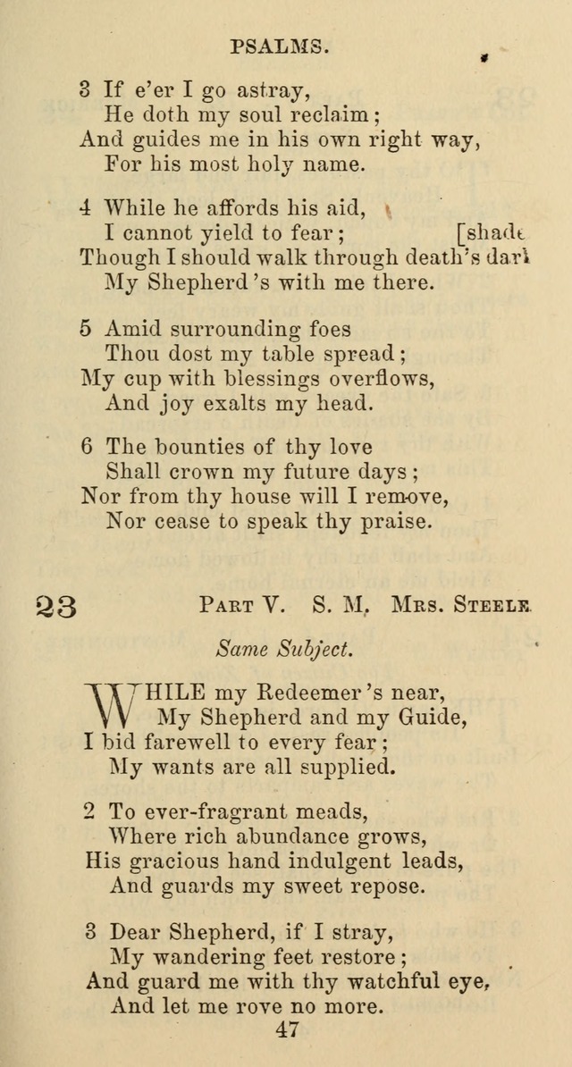 Psalms and Hymns: adapted to social, private and public worship in the Cumberland Presbyterian Chruch page 47