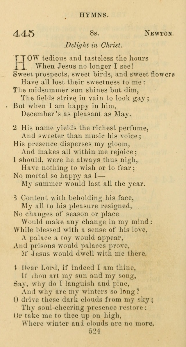 Psalms and Hymns: adapted to social, private and public worship in the Cumberland Presbyterian Chruch page 524
