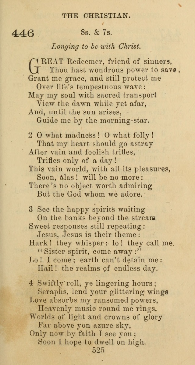Psalms and Hymns: adapted to social, private and public worship in the Cumberland Presbyterian Chruch page 525