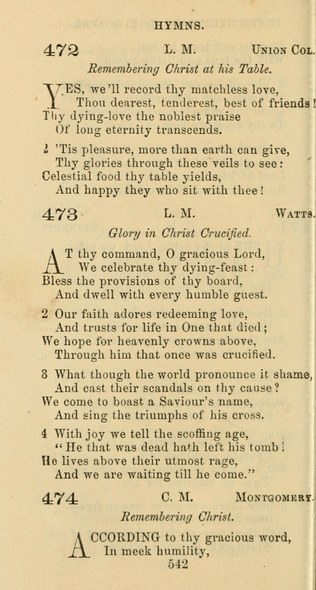 Psalms and Hymns: adapted to social, private and public worship in the Cumberland Presbyterian Chruch page 542