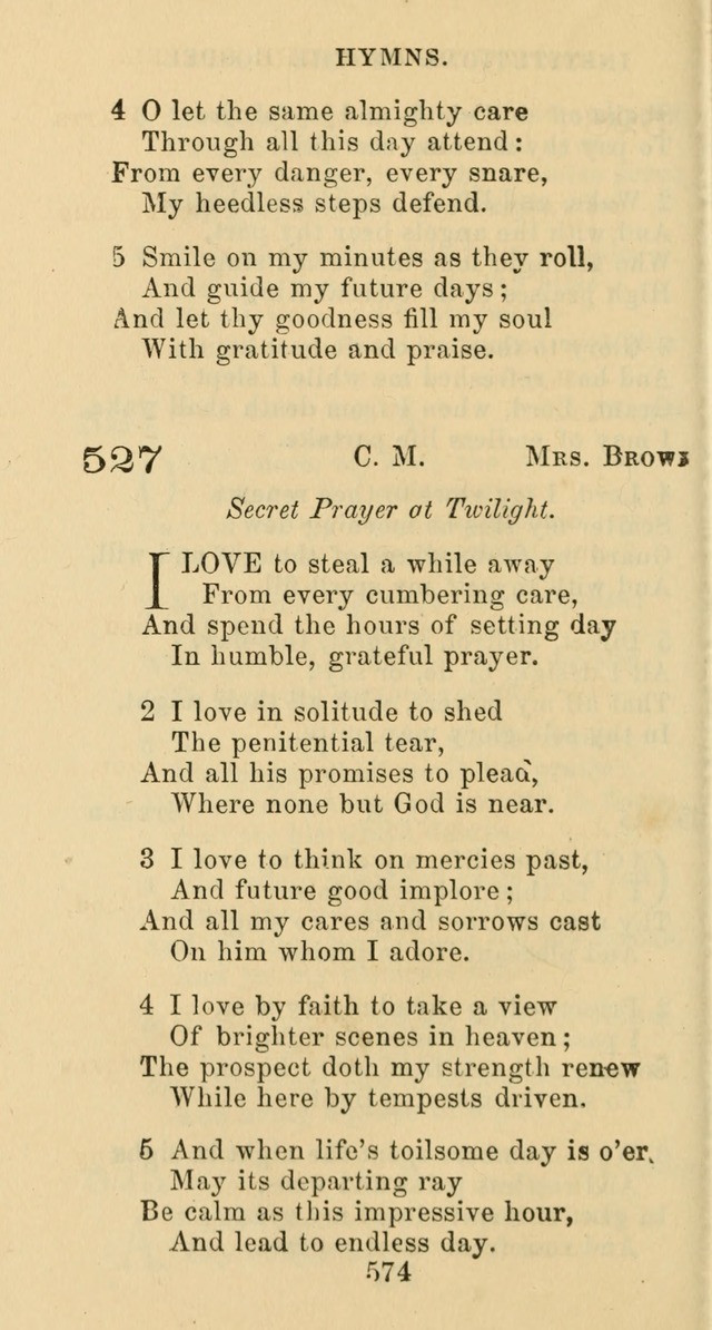 Psalms and Hymns: adapted to social, private and public worship in the Cumberland Presbyterian Chruch page 574