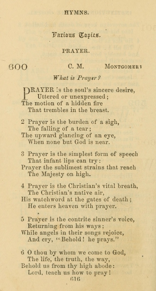 Psalms and Hymns: adapted to social, private and public worship in the Cumberland Presbyterian Chruch page 616