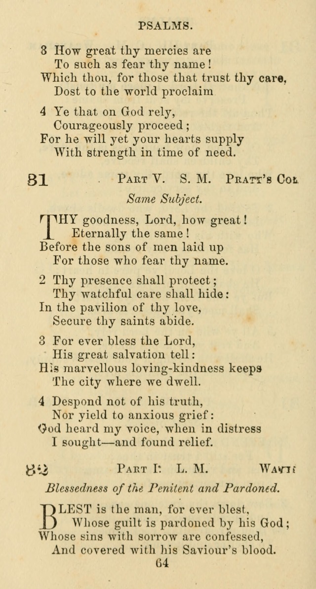 Psalms and Hymns: adapted to social, private and public worship in the Cumberland Presbyterian Chruch page 64