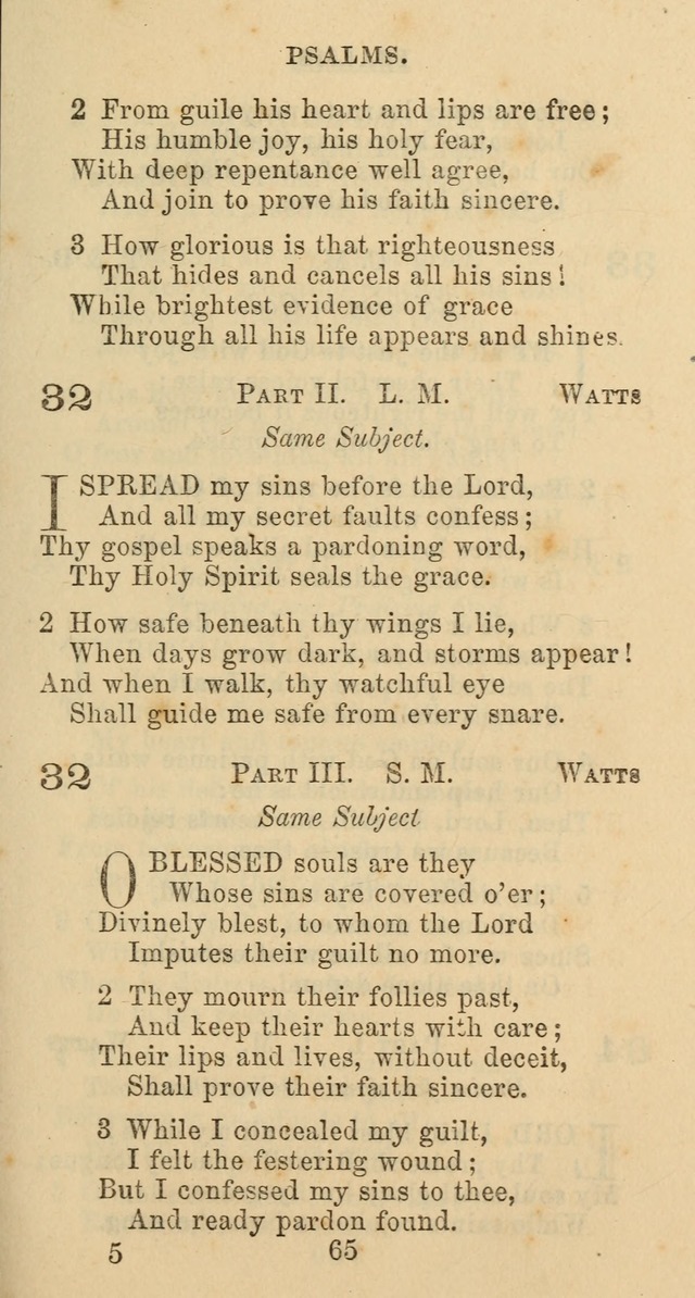 Psalms and Hymns: adapted to social, private and public worship in the Cumberland Presbyterian Chruch page 65