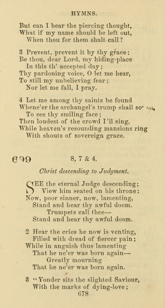 Psalms and Hymns: adapted to social, private and public worship in the Cumberland Presbyterian Chruch page 678