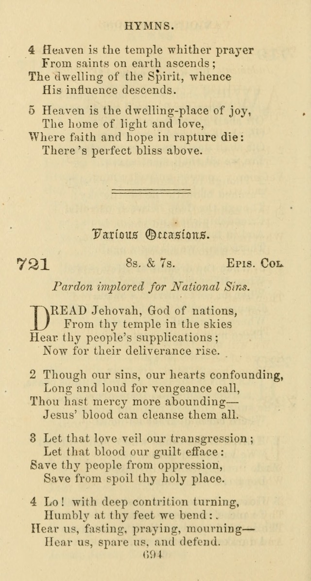 Psalms and Hymns: adapted to social, private and public worship in the Cumberland Presbyterian Chruch page 694