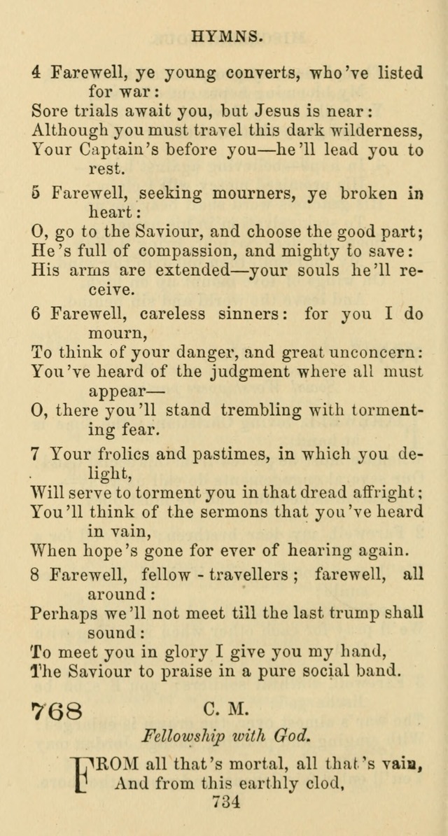Psalms and Hymns: adapted to social, private and public worship in the Cumberland Presbyterian Chruch page 734