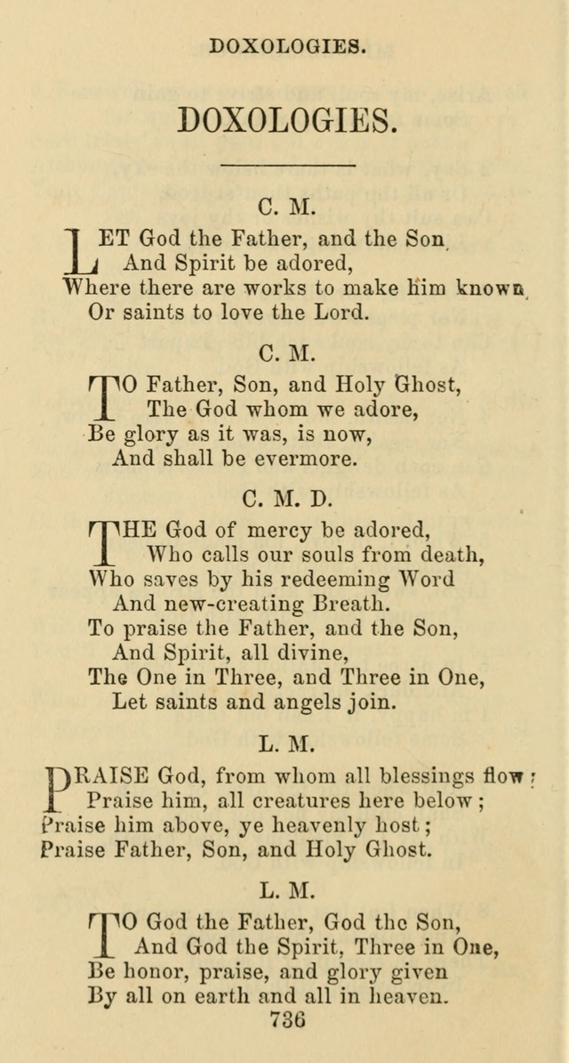 Psalms and Hymns: adapted to social, private and public worship in the Cumberland Presbyterian Chruch page 736