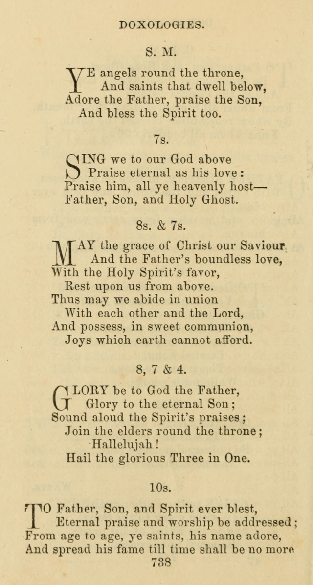 Psalms and Hymns: adapted to social, private and public worship in the Cumberland Presbyterian Chruch page 738
