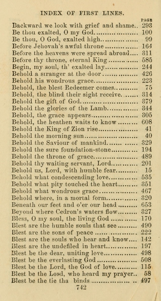 Psalms and Hymns: adapted to social, private and public worship in the Cumberland Presbyterian Chruch page 742