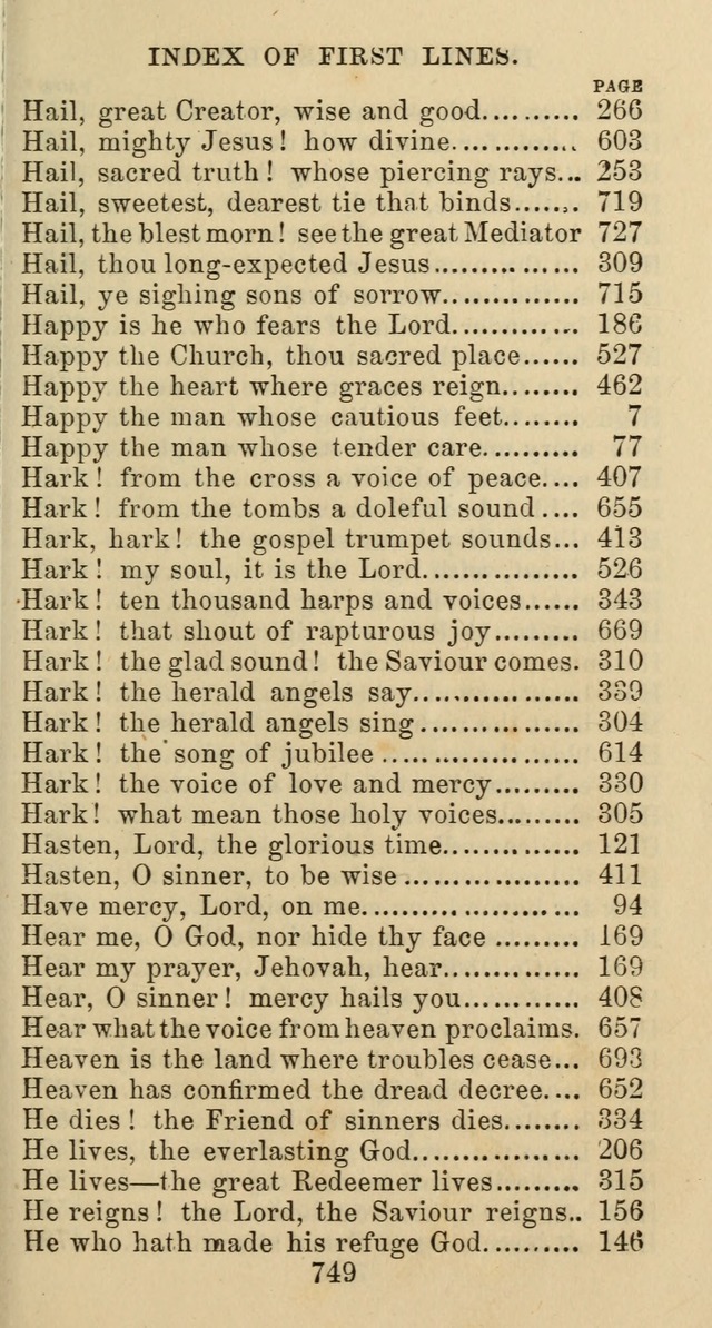 Psalms and Hymns: adapted to social, private and public worship in the Cumberland Presbyterian Chruch page 749