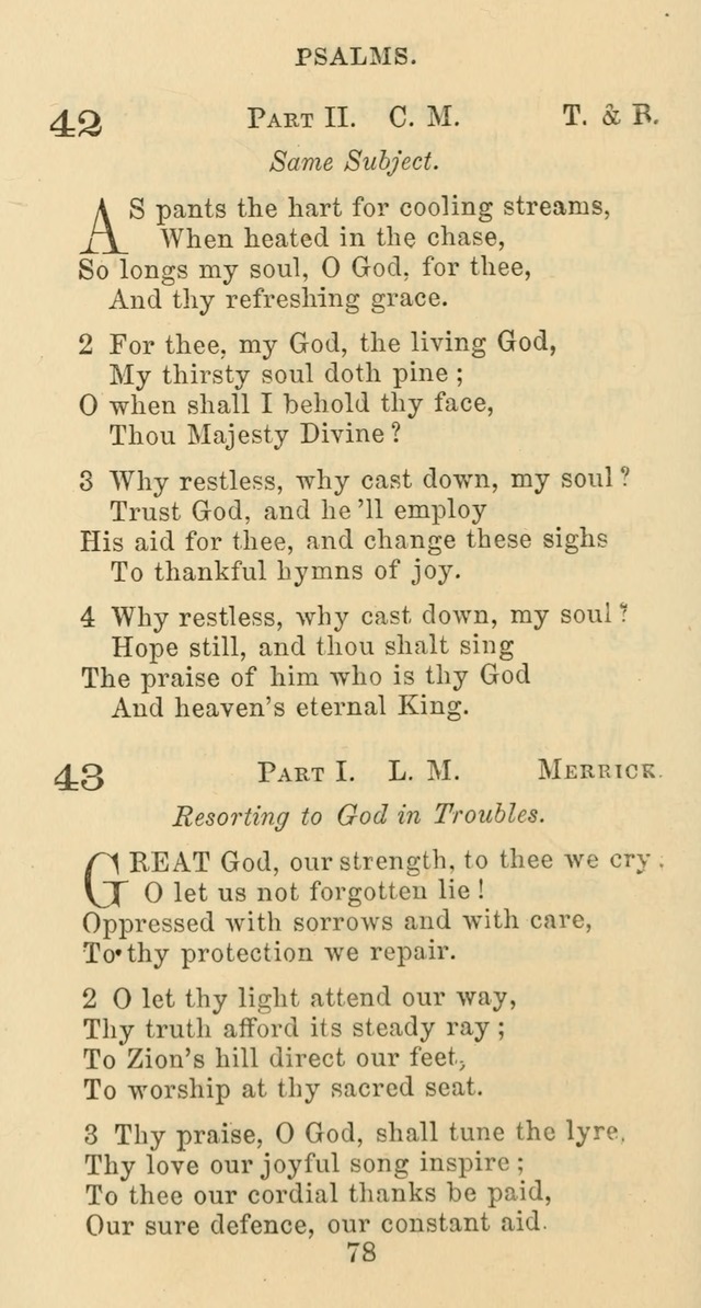 Psalms and Hymns: adapted to social, private and public worship in the Cumberland Presbyterian Chruch page 78