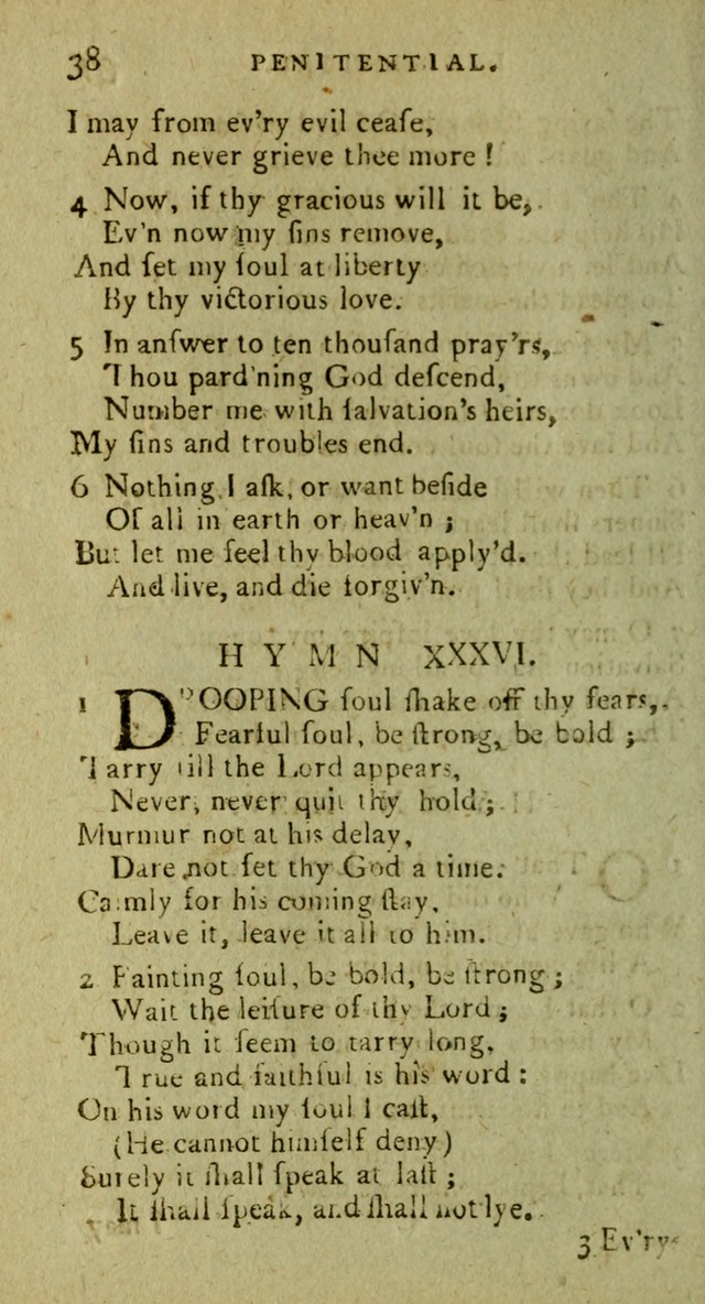 A Pocket Hymn Book: designed as a constant companion for the pious, collected from various authors (9th ed.) page 38
