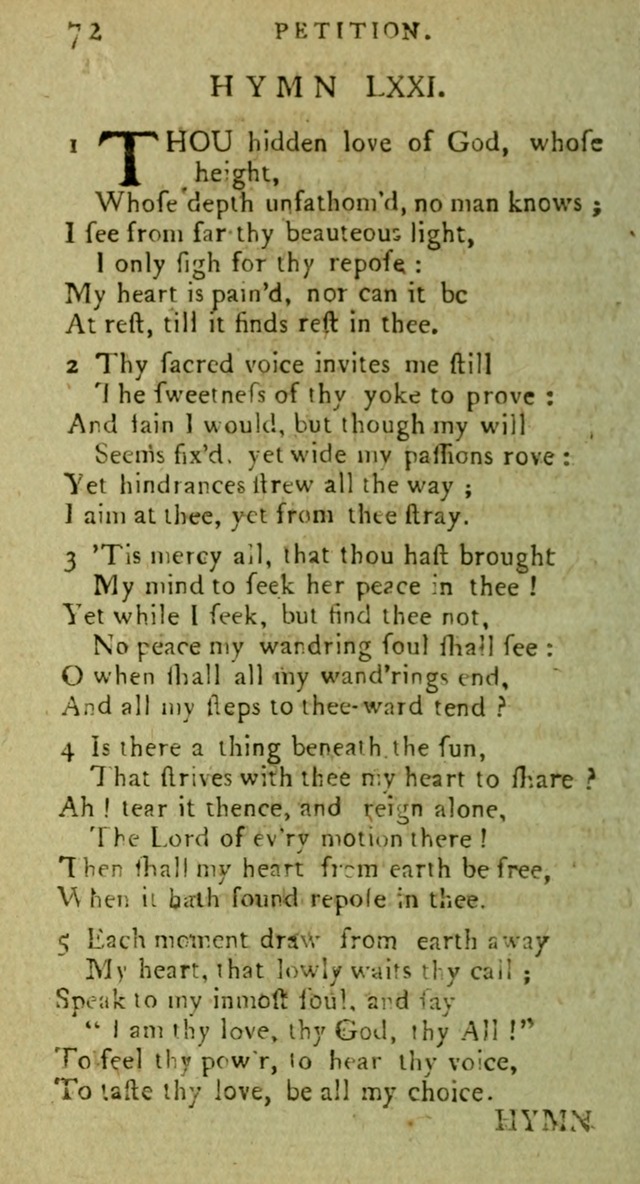 A Pocket Hymn Book: designed as a constant companion for the pious, collected from various authors (9th ed.) page 72