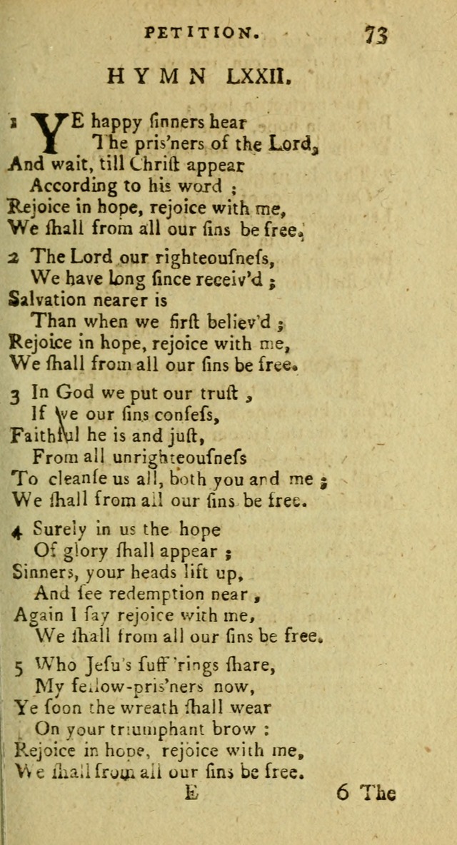 A Pocket Hymn Book: designed as a constant companion for the pious, collected from various authors (9th ed.) page 73