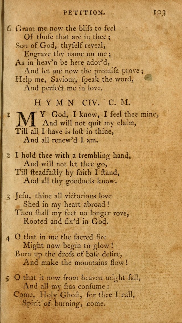 A Pocket Hymn-Book: designed as a constant companion for the pious: collected from various authors. (21st ed.) page 103