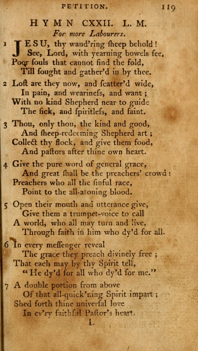 A Pocket Hymn Book, Designed as a Constant Companion for the Pious,  Collected from Various Authors. 28th ed. page 119