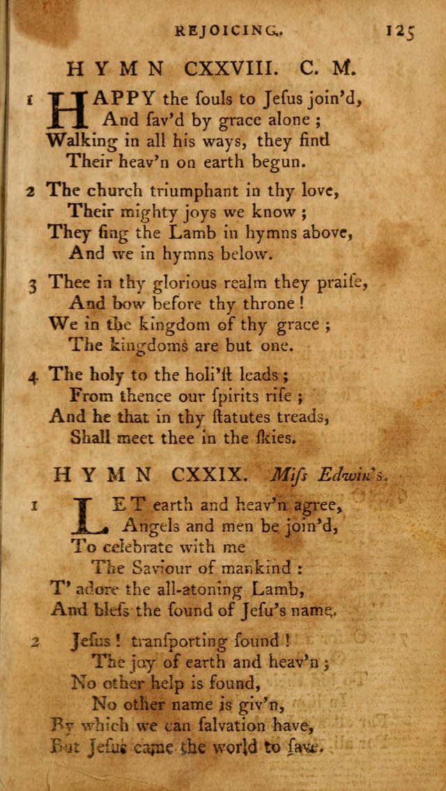 A Pocket Hymn Book, Designed as a Constant Companion for the Pious,  Collected from Various Authors. 28th ed. page 125