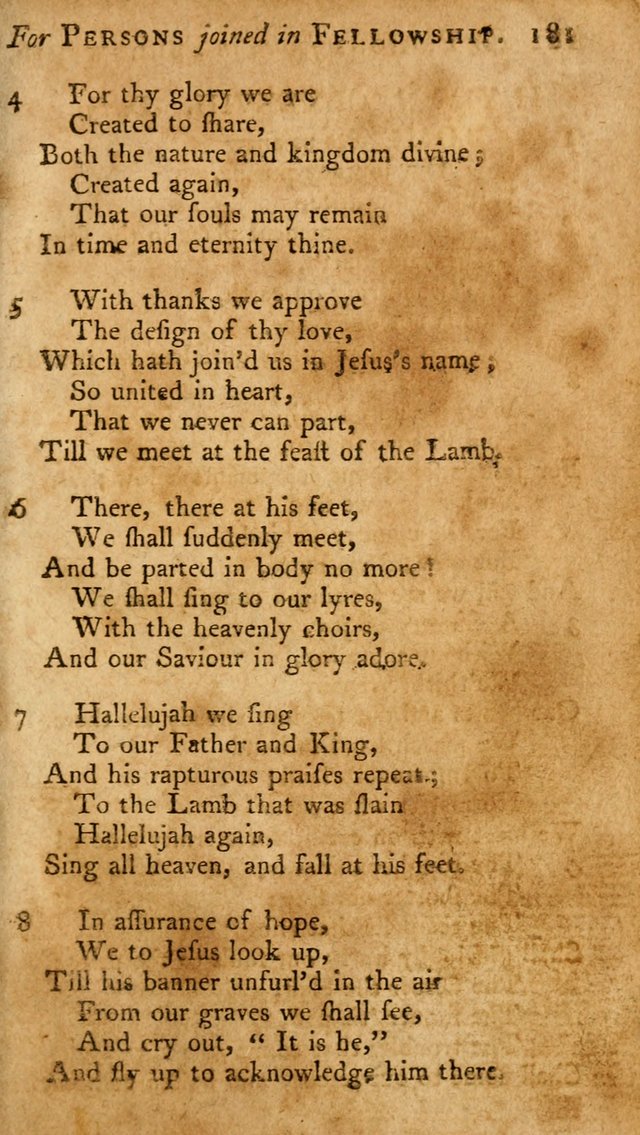 A Pocket Hymn Book, Designed as a Constant Companion for the Pious,  Collected from Various Authors. 28th ed. page 181