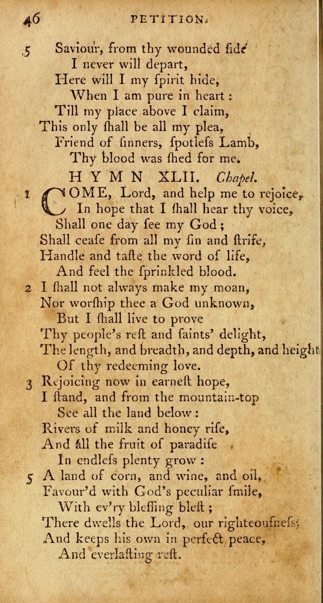 A Pocket Hymn Book, Designed as a Constant Companion for the Pious,  Collected from Various Authors. 28th ed. page 46