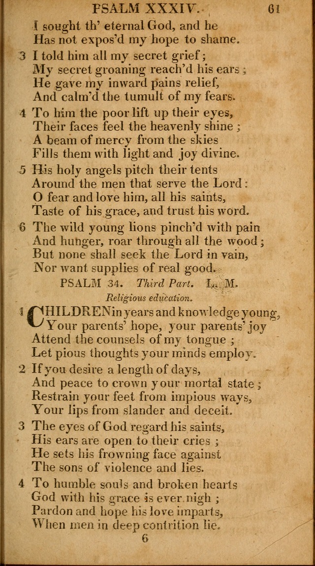 The Psalms and Hymns: with the catechism, confession of faith and liturgy of the Reformed Dutch Church in North America page 61