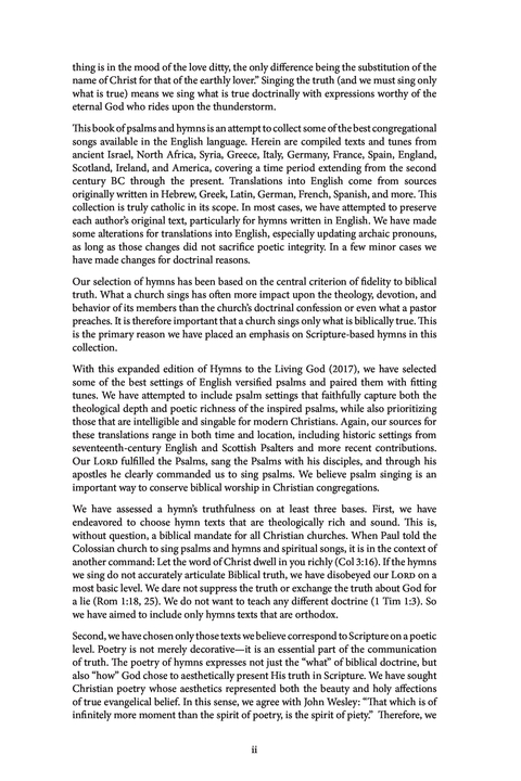 Psalms and Hymns to the Living God page vi