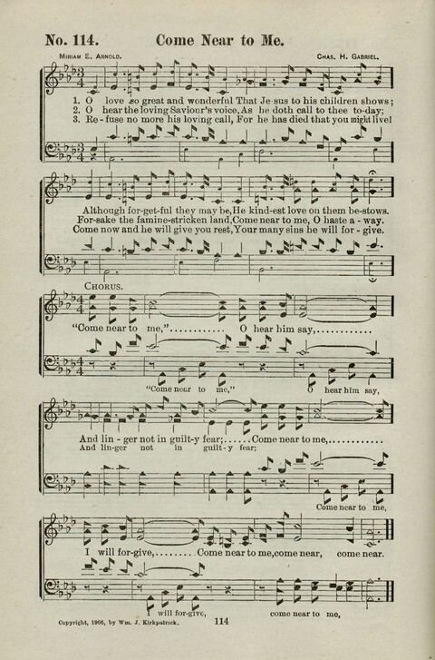 Praise Him: containing many new and some of the best of the old hymns and tunes for all occasions of Christian work and worship page 112